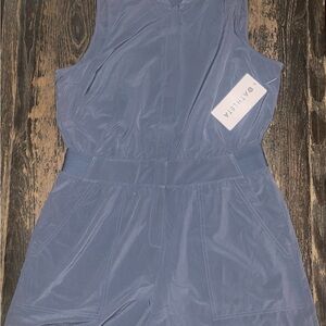 Athleta Light Blue Ribbed Collar Top NWT